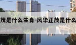 风华正茂是什么生肖-风华正茂是什么生肖的动物