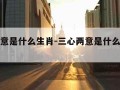 三心两意是什么生肖-三心两意是什么生肖数学