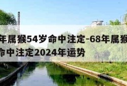 68年属猴54岁命中注定-68年属猴54岁命中注定2024年运势