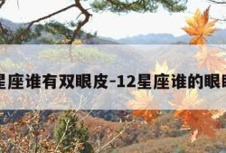 十二星座谁有双眼皮-12星座谁的眼睛最美