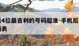 手机后4位最吉利的号码超准-手机后四位吉凶号码表