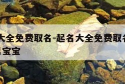 起名大全免费取名-起名大全免费取名2023年男宝宝