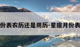 星座月份表农历还是阴历-星座月份表按农历