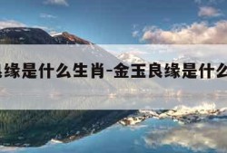 金玉良缘是什么生肖-金玉良缘是什么生肖2019