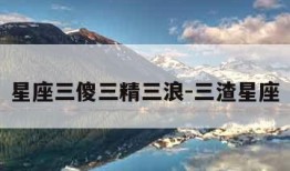 星座三傻三精三浪-三渣星座