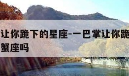 一巴掌让你跪下的星座-一巴掌让你跪下的星座有巨蟹座吗