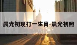 晨光初现打一生肖-晨光初照